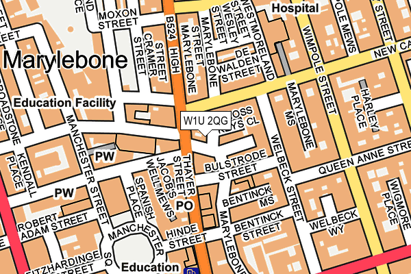 W1U 2QG map - OS OpenMap – Local (Ordnance Survey)