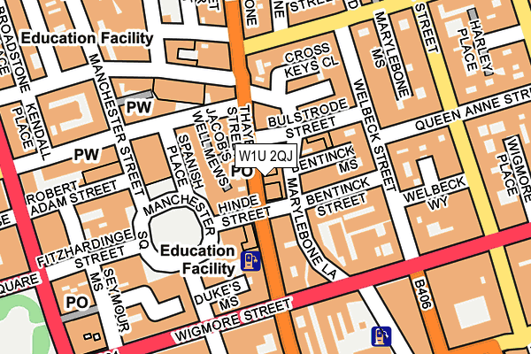 W1U 2QJ map - OS OpenMap – Local (Ordnance Survey)