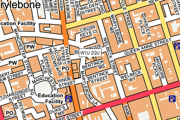 W1U 2QU map - OS OpenMap – Local (Ordnance Survey)