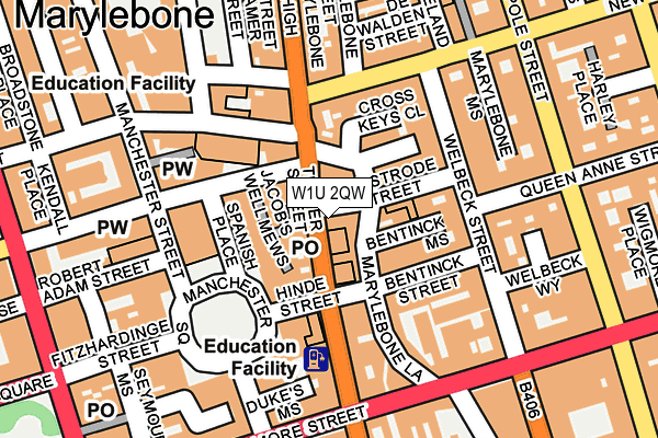 W1U 2QW map - OS OpenMap – Local (Ordnance Survey)