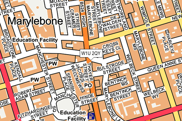 W1U 2QY map - OS OpenMap – Local (Ordnance Survey)