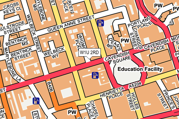 W1U 2RD map - OS OpenMap – Local (Ordnance Survey)
