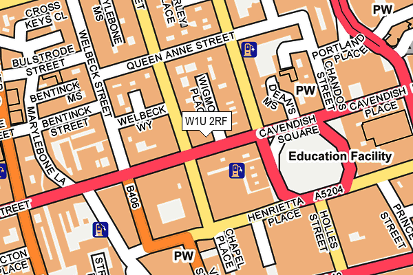 W1U 2RF map - OS OpenMap – Local (Ordnance Survey)