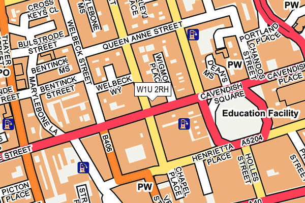 W1U 2RH map - OS OpenMap – Local (Ordnance Survey)