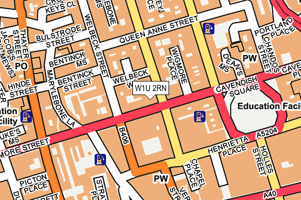 W1U 2RN map - OS OpenMap – Local (Ordnance Survey)