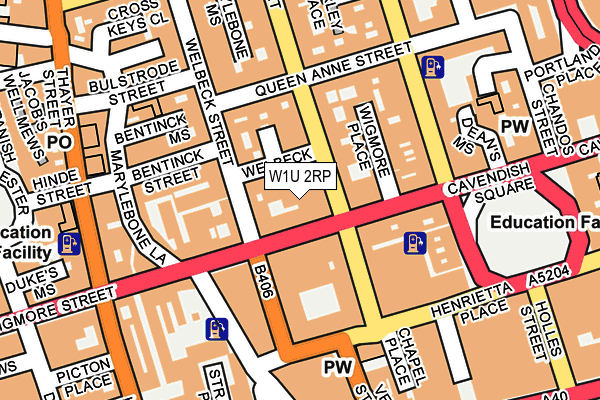 W1U 2RP map - OS OpenMap – Local (Ordnance Survey)
