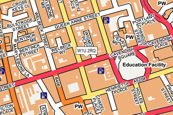 W1U 2RQ map - OS OpenMap – Local (Ordnance Survey)