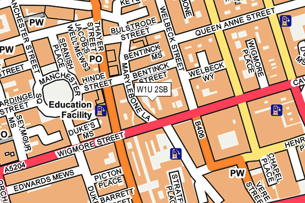 W1U 2SB map - OS OpenMap – Local (Ordnance Survey)