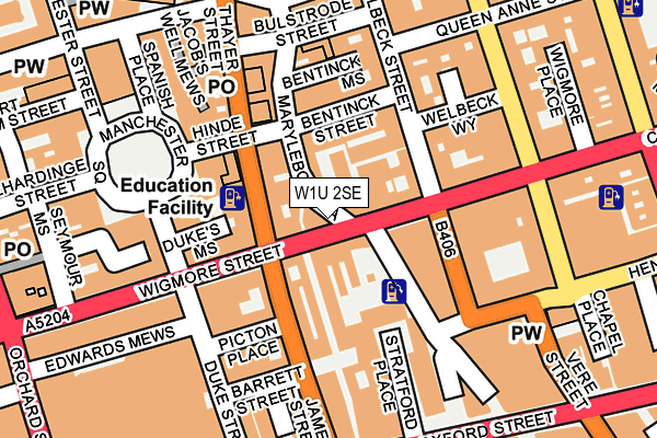 W1U 2SE map - OS OpenMap – Local (Ordnance Survey)