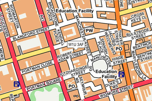 W1U 3AF map - OS OpenMap – Local (Ordnance Survey)
