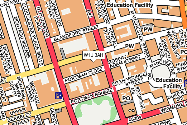 W1U 3AH map - OS OpenMap – Local (Ordnance Survey)