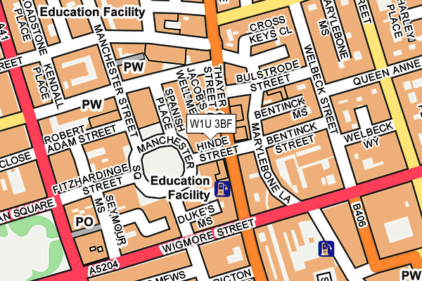 W1U 3BF map - OS OpenMap – Local (Ordnance Survey)