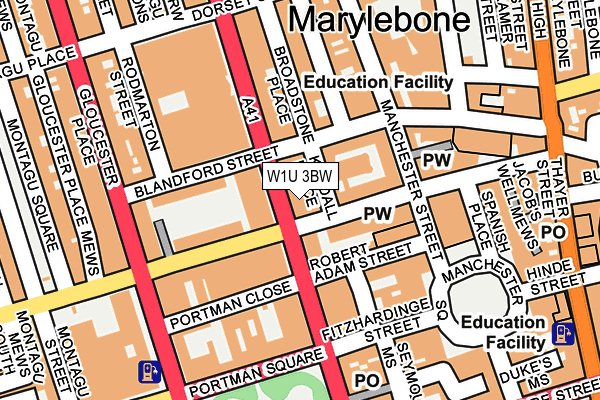 W1U 3BW map - OS OpenMap – Local (Ordnance Survey)