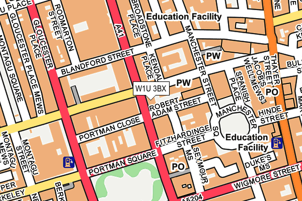 W1U 3BX map - OS OpenMap – Local (Ordnance Survey)