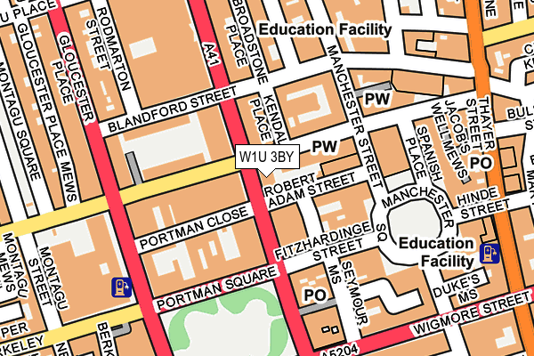 W1U 3BY map - OS OpenMap – Local (Ordnance Survey)