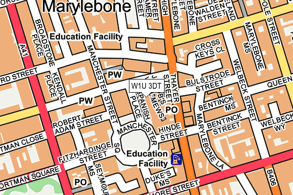 W1U 3DT map - OS OpenMap – Local (Ordnance Survey)