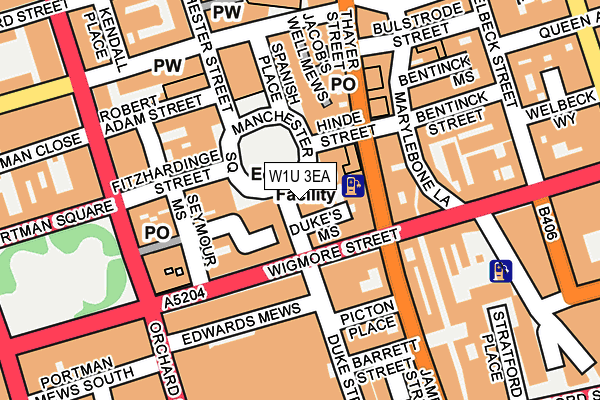W1U 3EA map - OS OpenMap – Local (Ordnance Survey)