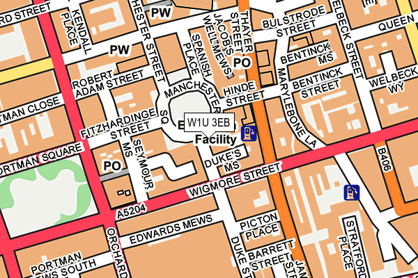 W1U 3EB map - OS OpenMap – Local (Ordnance Survey)