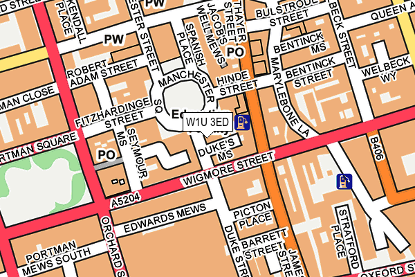 W1U 3ED map - OS OpenMap – Local (Ordnance Survey)