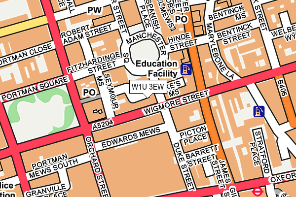 W1U 3EW map - OS OpenMap – Local (Ordnance Survey)