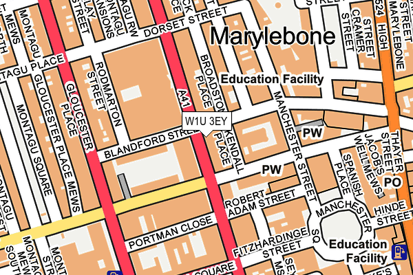 W1U 3EY map - OS OpenMap – Local (Ordnance Survey)