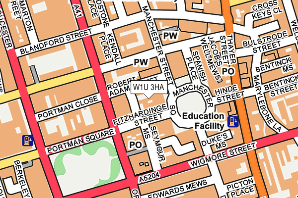 W1U 3HA map - OS OpenMap – Local (Ordnance Survey)