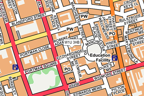 W1U 3HB map - OS OpenMap – Local (Ordnance Survey)