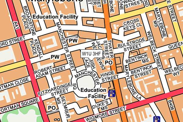 W1U 3HF map - OS OpenMap – Local (Ordnance Survey)