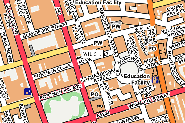 W1U 3HJ map - OS OpenMap – Local (Ordnance Survey)