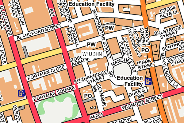 W1U 3HN map - OS OpenMap – Local (Ordnance Survey)