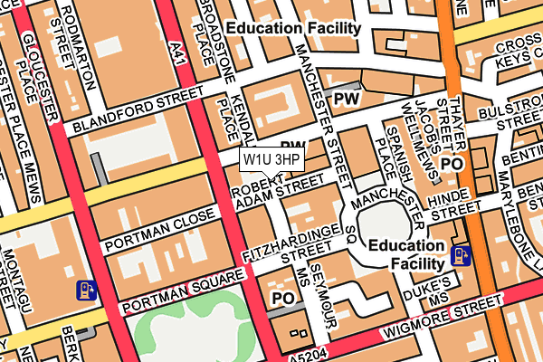 W1U 3HP map - OS OpenMap – Local (Ordnance Survey)