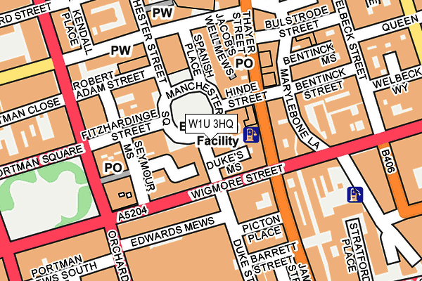 W1U 3HQ map - OS OpenMap – Local (Ordnance Survey)