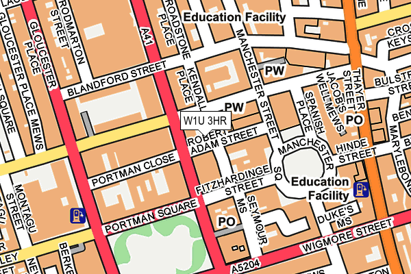 W1U 3HR map - OS OpenMap – Local (Ordnance Survey)