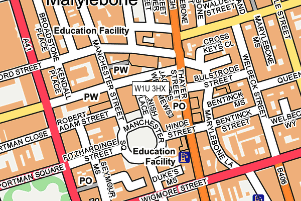 W1U 3HX map - OS OpenMap – Local (Ordnance Survey)