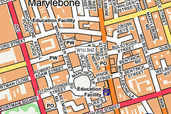 W1U 3HZ map - OS OpenMap – Local (Ordnance Survey)