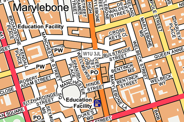 W1U 3JL map - OS OpenMap – Local (Ordnance Survey)