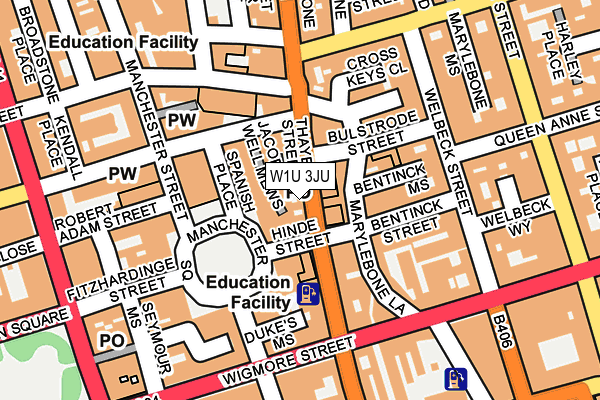 W1U 3JU map - OS OpenMap – Local (Ordnance Survey)