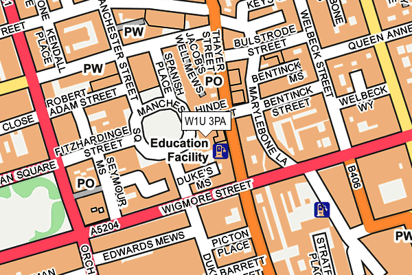 W1U 3PA map - OS OpenMap – Local (Ordnance Survey)