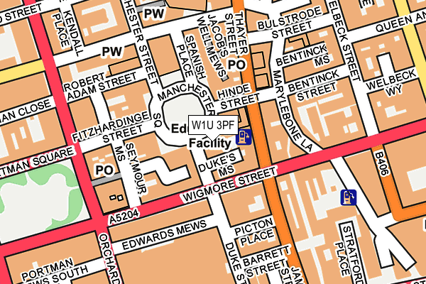 W1U 3PF map - OS OpenMap – Local (Ordnance Survey)