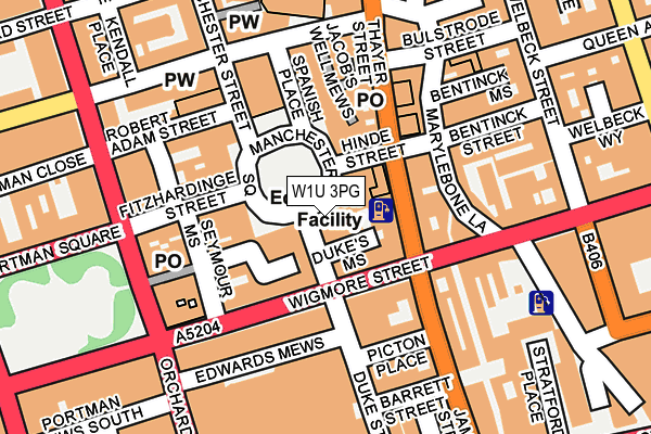 W1U 3PG map - OS OpenMap – Local (Ordnance Survey)