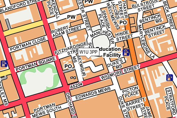 W1U 3PP map - OS OpenMap – Local (Ordnance Survey)