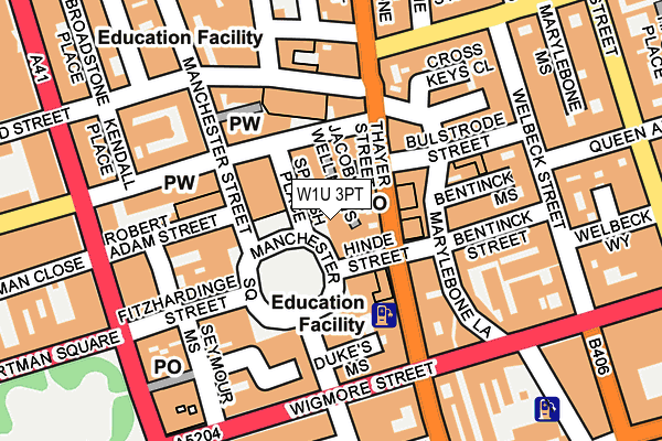 W1U 3PT map - OS OpenMap – Local (Ordnance Survey)