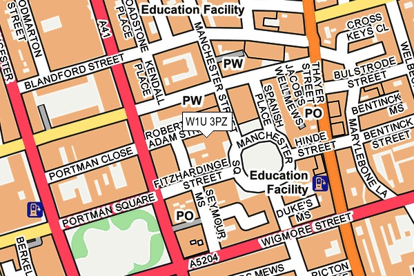 W1U 3PZ map - OS OpenMap – Local (Ordnance Survey)