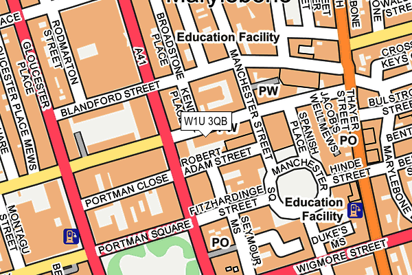 W1U 3QB map - OS OpenMap – Local (Ordnance Survey)