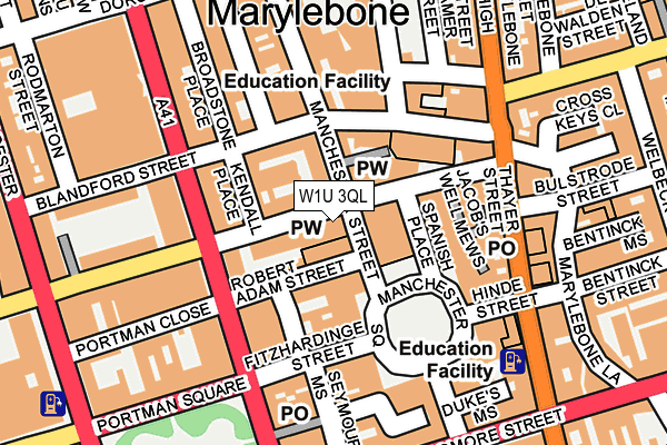 W1U 3QL map - OS OpenMap – Local (Ordnance Survey)