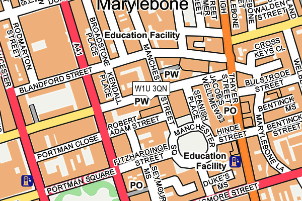 W1U 3QN map - OS OpenMap – Local (Ordnance Survey)