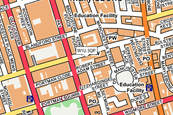 W1U 3QP map - OS OpenMap – Local (Ordnance Survey)