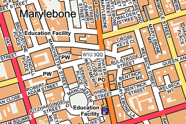 W1U 3QQ map - OS OpenMap – Local (Ordnance Survey)