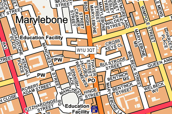 W1U 3QT map - OS OpenMap – Local (Ordnance Survey)