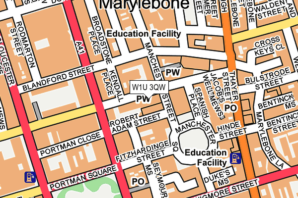 W1U 3QW map - OS OpenMap – Local (Ordnance Survey)